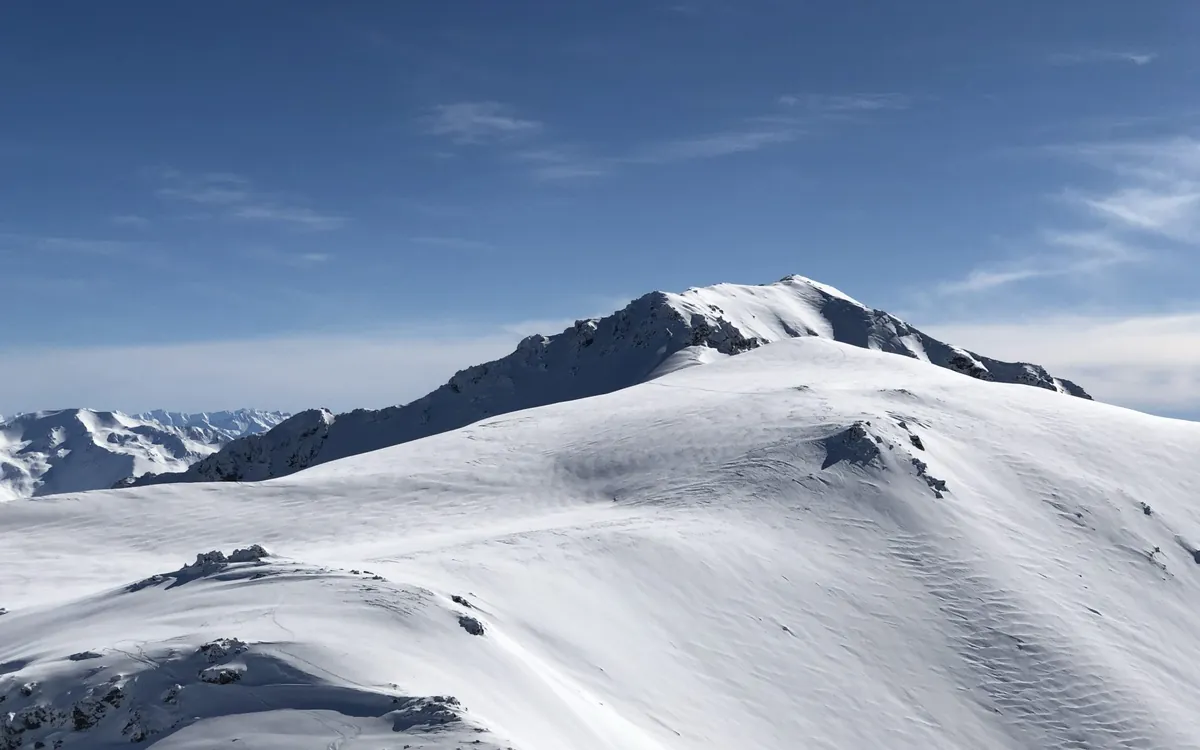 Snow covered slopes at Mount Hutt, New Zealand