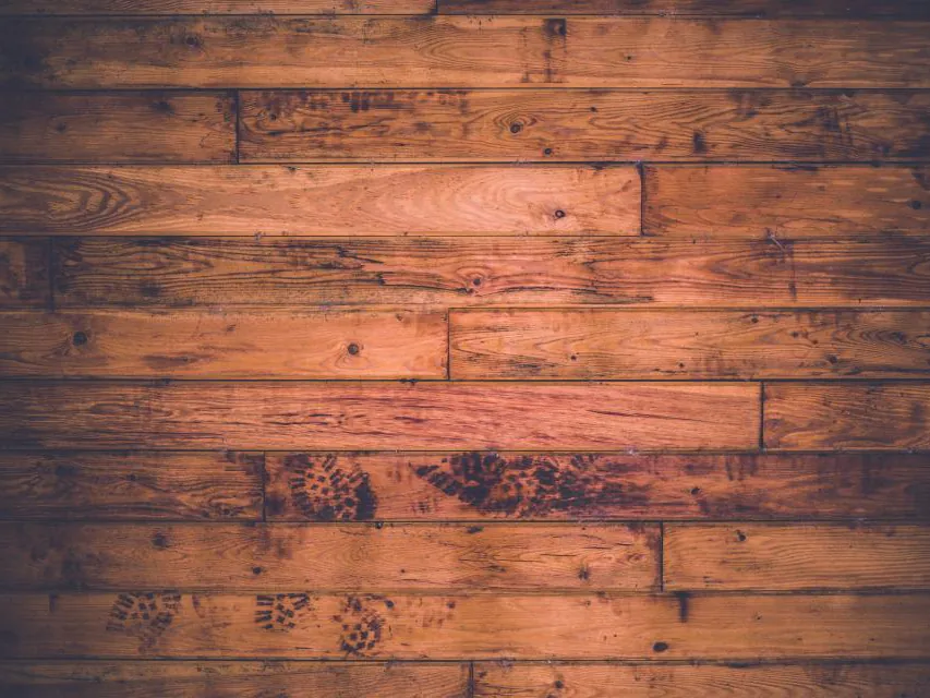 Close up of wooden floorboards