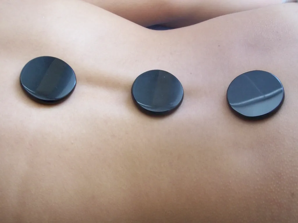 Hot stone treatment at a spa