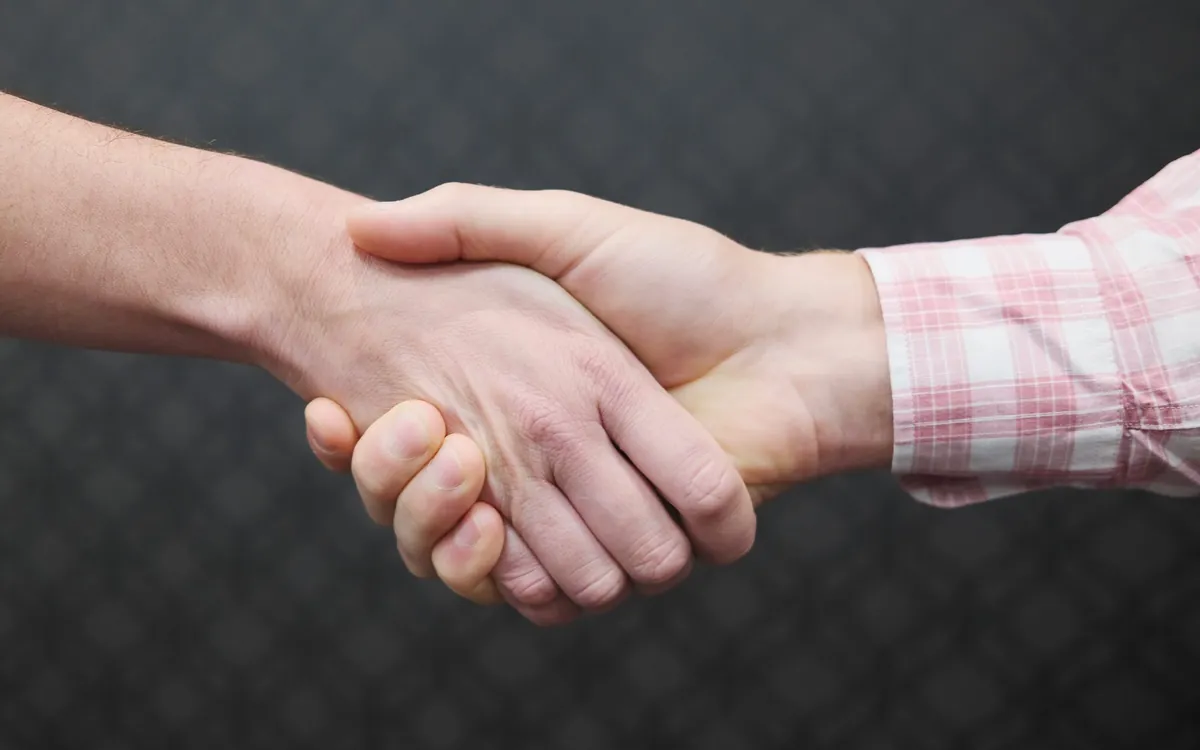Two people shaking hands